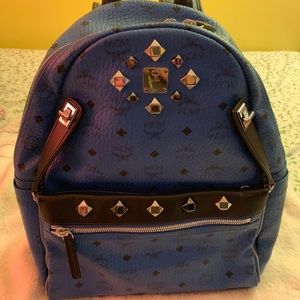 Authentic MCM Munchen Stud Medium Backpack